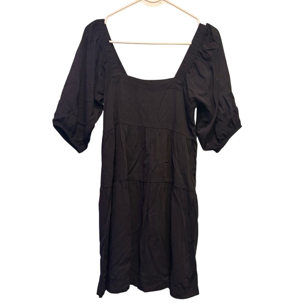 Shinestar Black Whimsigoth Puff Sleeve Tiered Mini Dress | Small